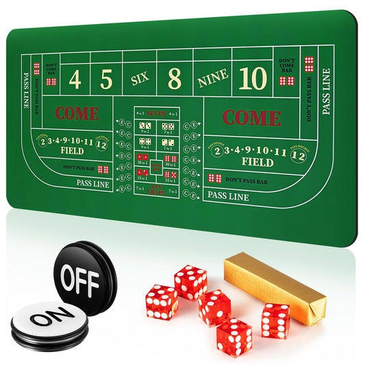 Leyndo craps tabletop mat with rubber surface for smooth, stable play.