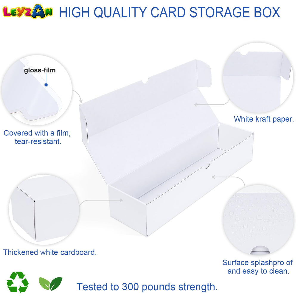 Leyzan storage box dimensions 14.4 inches provide a compact, stackable card collection solution.