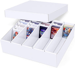 Leyzan 5-row storage box front view highlights large capacity for bulk card storage.