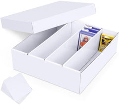Leyzan trading card storage box front view, sturdy and spacious for bulk collection.