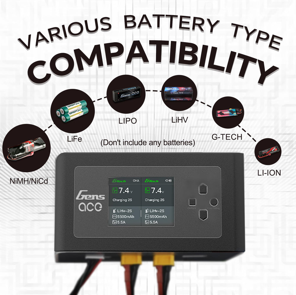 LFisprity IMARS D300 supports LiPo LiHV LiFe and NiMH cell chemistries