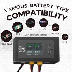 LFisprity IMARS D300 supports LiPo LiHV LiFe and NiMH cell chemistries