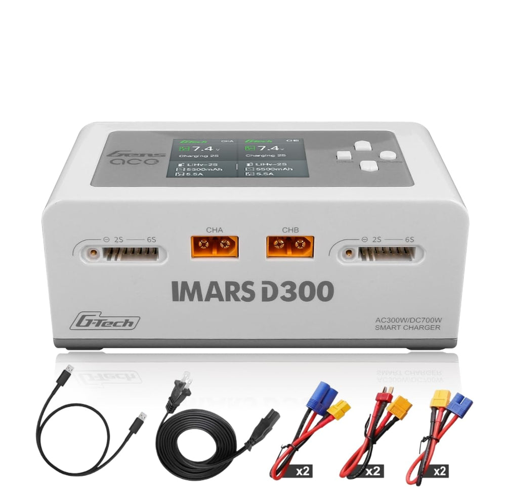 LFisprity IMARS D300 dual charger front view for easy setup and monitoring