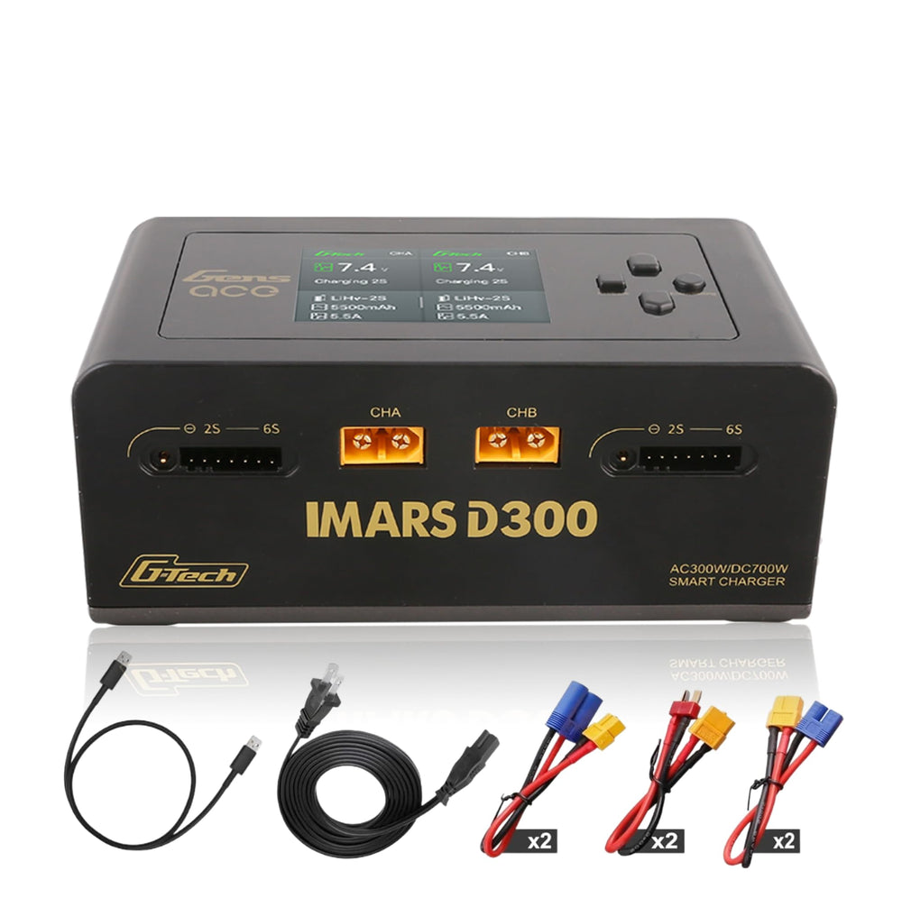 LFisprity IMARS D300 dual charger front view showing compact design for on-desk use