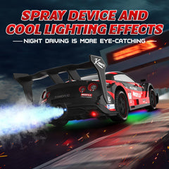 LFOLUSU RC drift car with LED headlights enables night driving excitement.