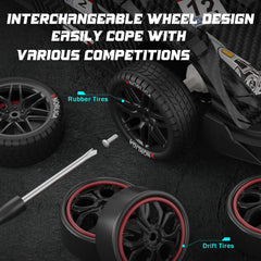 LFOLUSU RC drift car rechargeable batteries extend racing sessions.