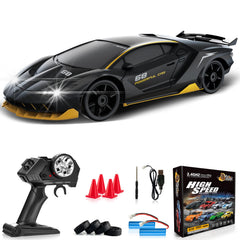 LFOLUSU RC drift car front LED lights brighten night driving and add drama.