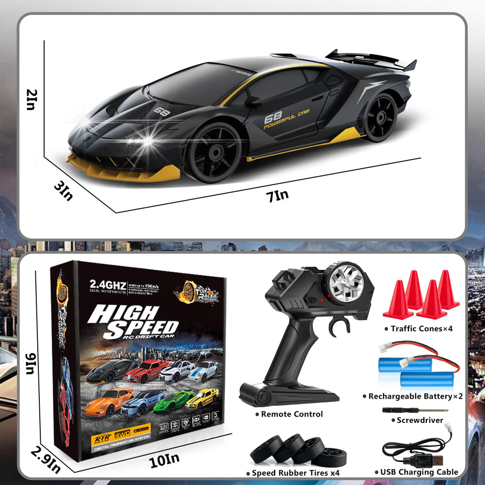 LFOLUSU RC drift car remote control allows multiplayer racing and shared fun.