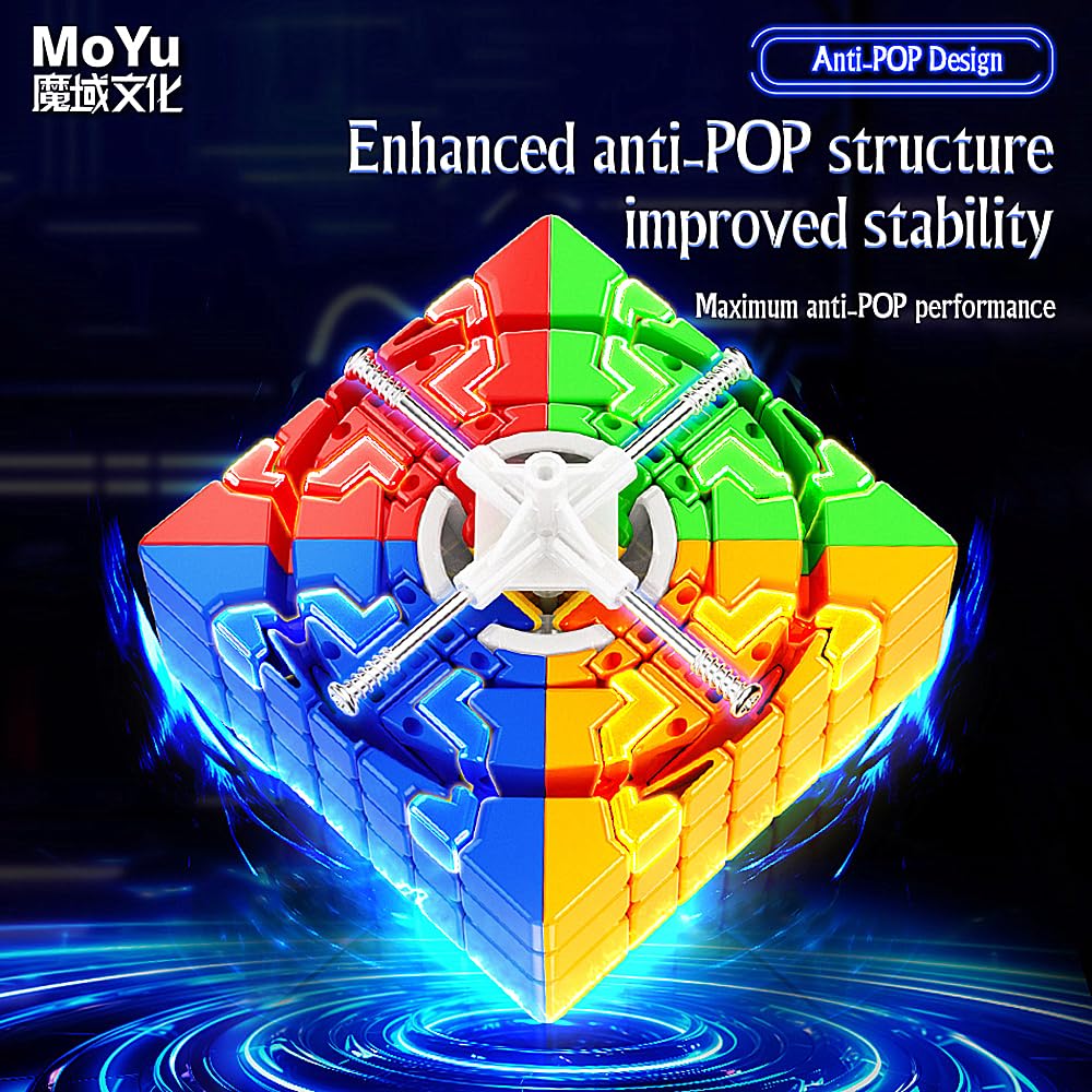LiangCuber Meilong 7x7 magnetic speed cube stickerless 2023 edition closeup.