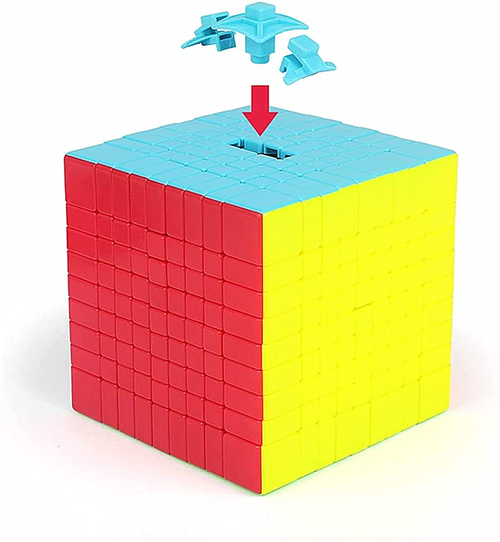 Top-down view of LiangCuber QY 9x9x9 75mm grid complexity.