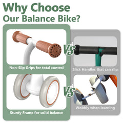 Liberry Baby Balance Bike green side view shows adjustable seat for growth