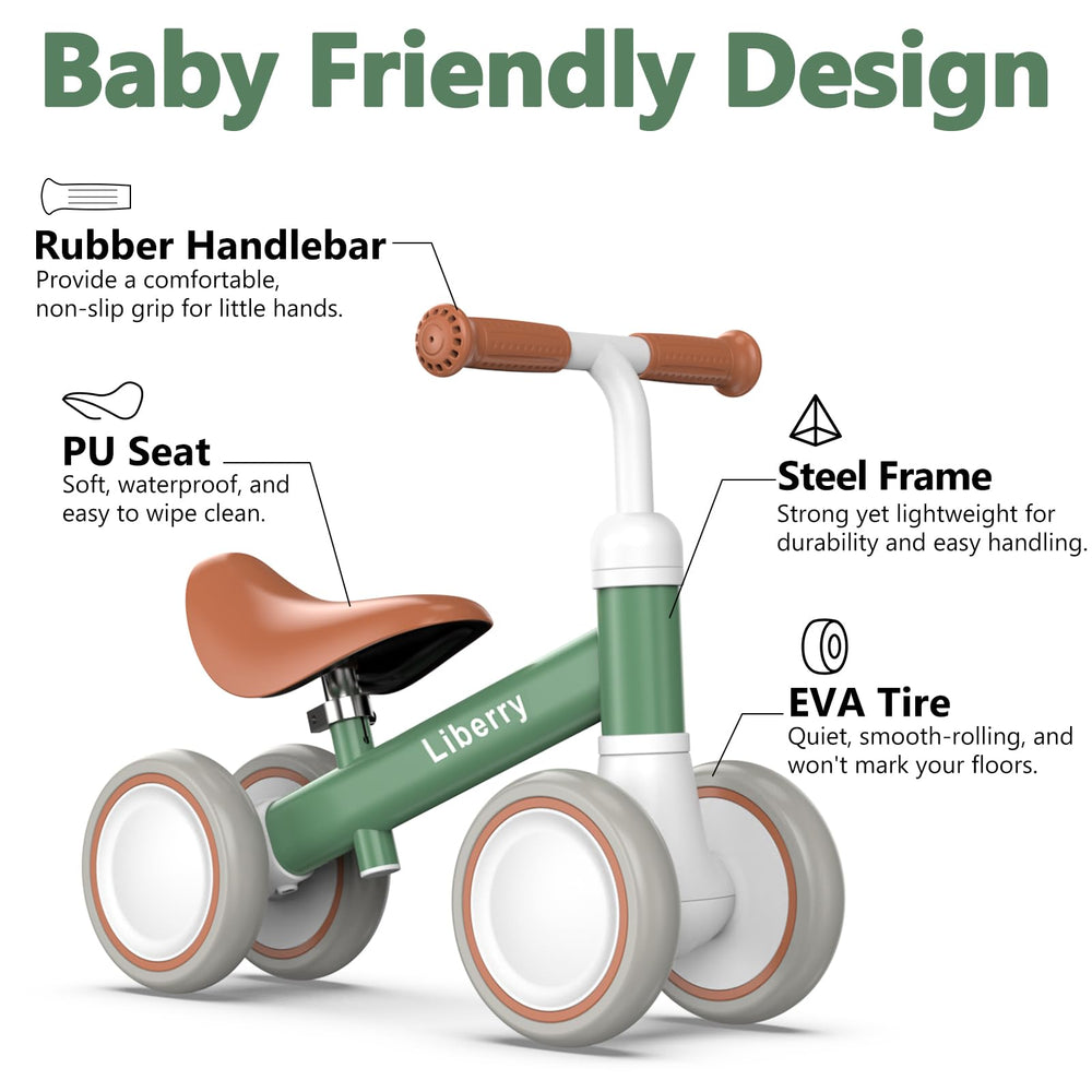 Liberry Balance Bike green rubber handlebar grip for safe handling