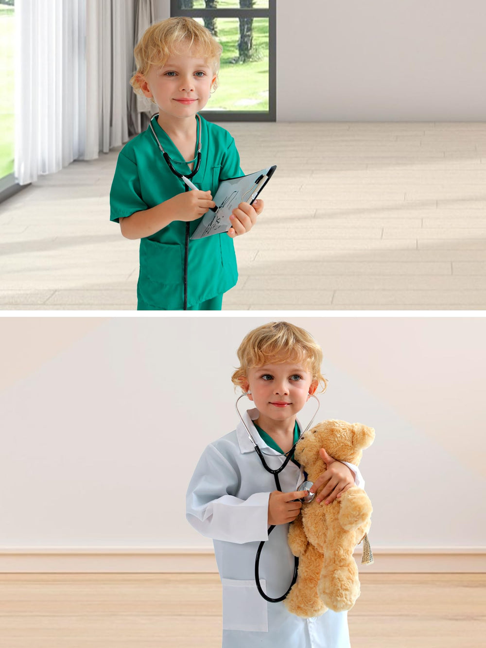 Liberry clipboard supports pretend patient notes during doctor play.