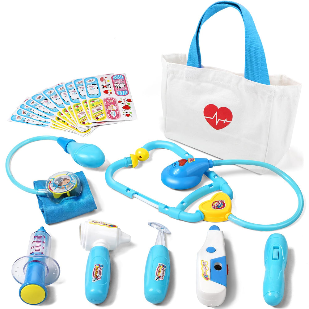 Liberry doctor kit bag open for organized pretend play at home today.