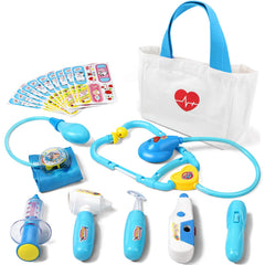 Liberry doctor kit bag open for organized pretend play at home today.