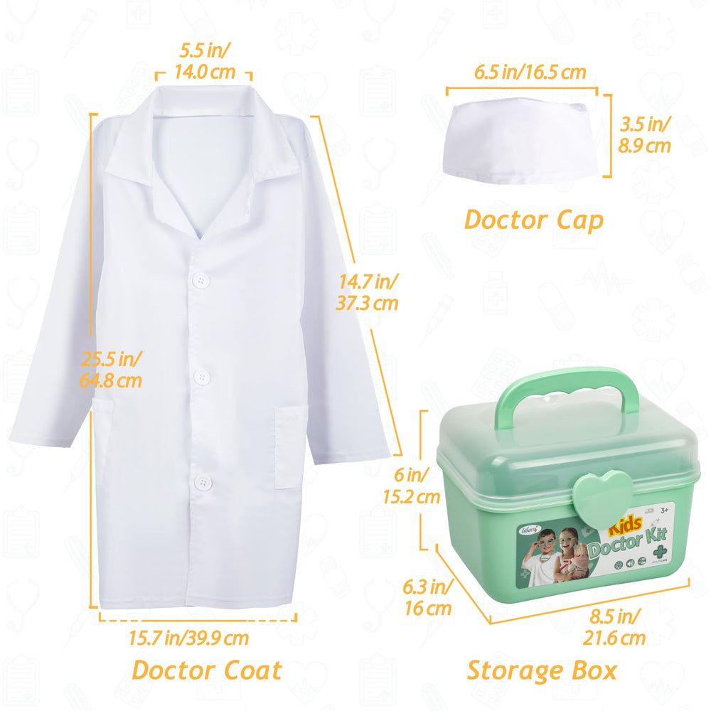 Liberry Doctor Kit case-open view shows organized storage for kids.