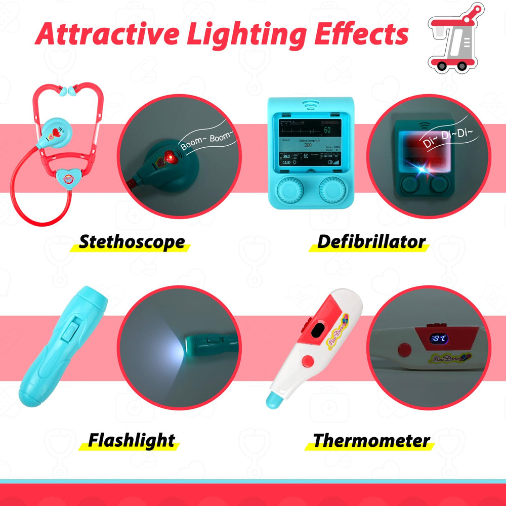 Liberry Doctor Kit defibrillator ECG display for interactive simulation and color learning.