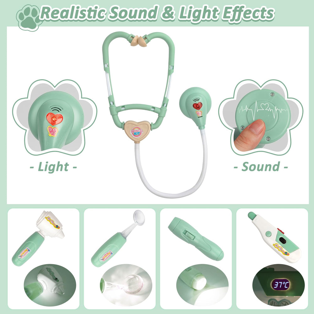 Liberry Doctor Kit stethoscope for realistic heart checks during pretend visits.
