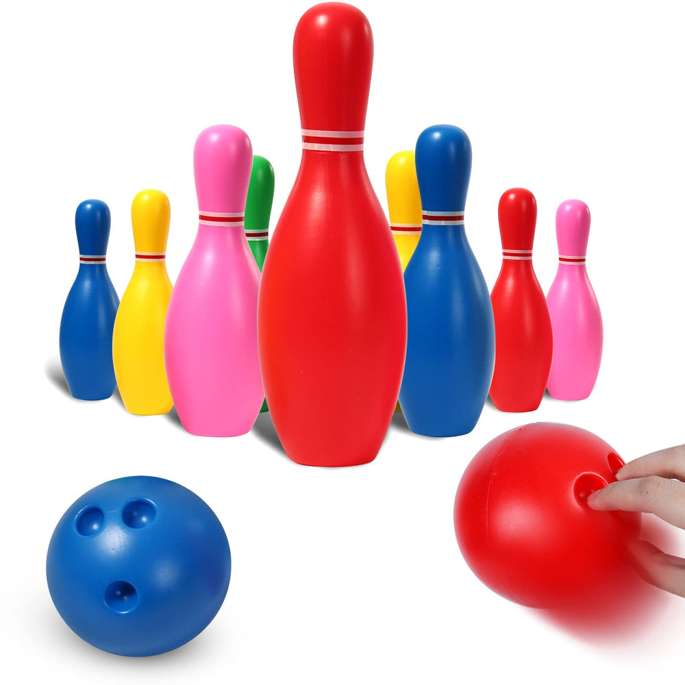 Liberry bowling kit usable indoors or outdoors for active play.