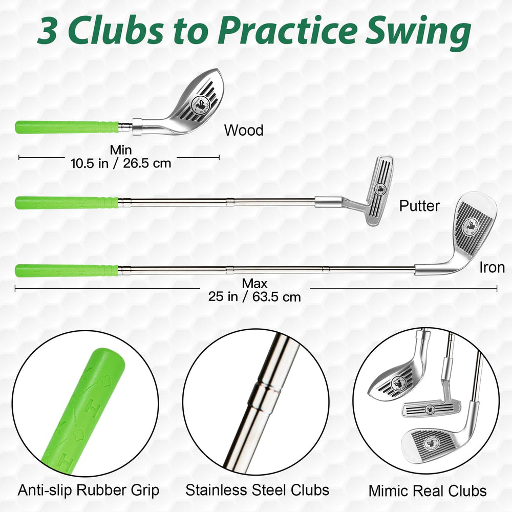 Liberry retractable clubs for ages 3-6 with adjustable stainless steel shafts.