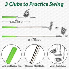Liberry retractable clubs for ages 3-6 with adjustable stainless steel shafts.