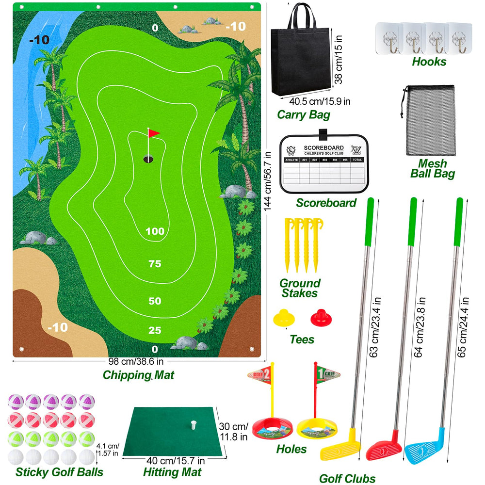 Liberry Kids Golf Set holes and tees create authentic target practice.
