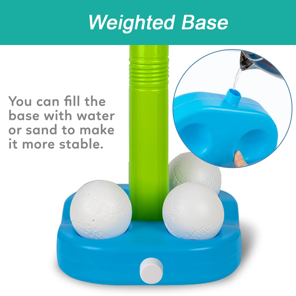 Liberry Tball adjustable tee highlights height options for growing players.