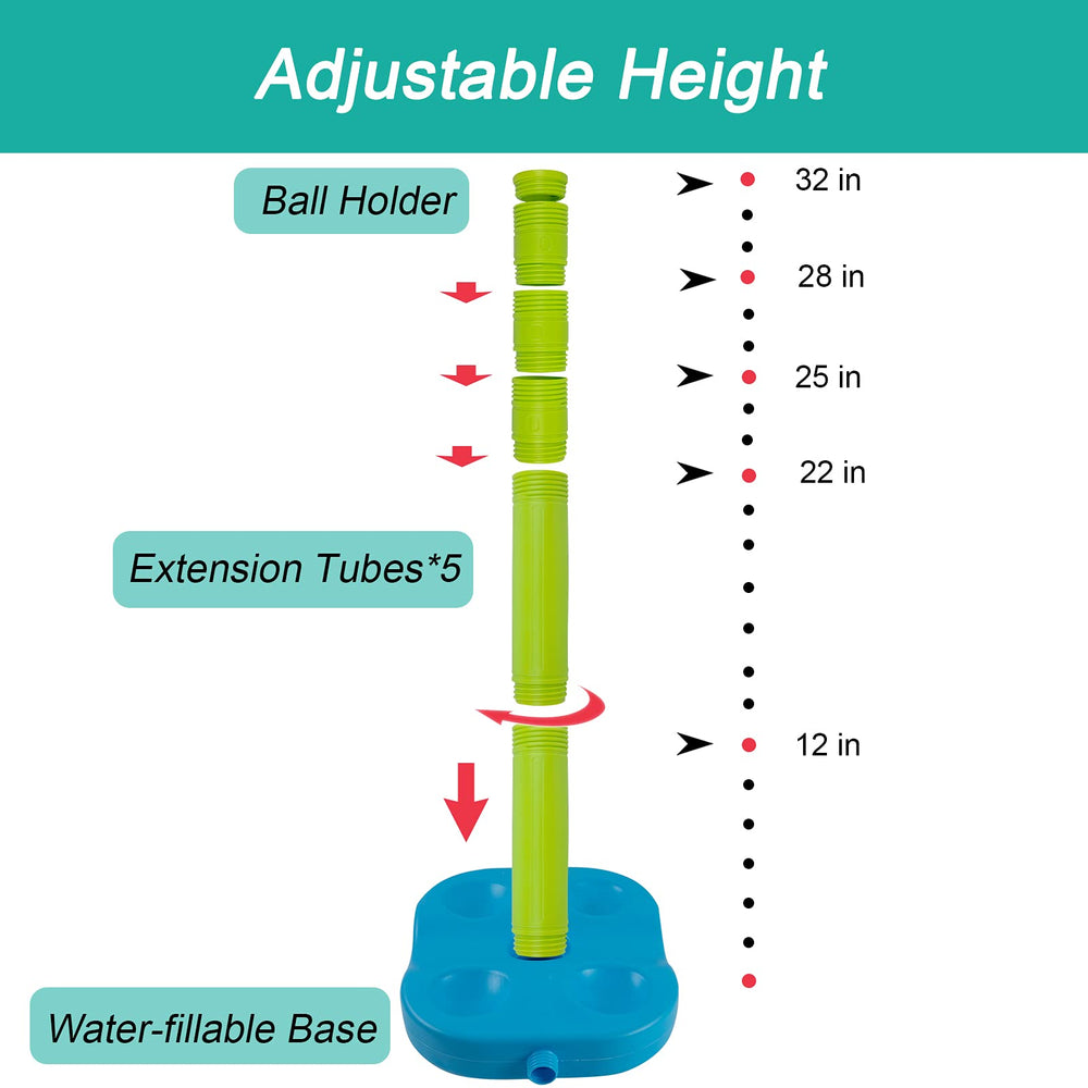 Liberry Tball stand height tubes demonstrate adjustable tee for kids.