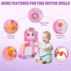 Liberry three digital buttons offering colors, numbers, animal names and sounds.