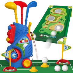 Liberry toddler golf cart with retractable handle for outdoor play.