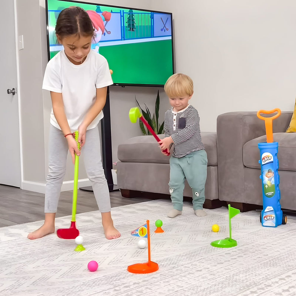 Liberry practice holes set up a mini golf course