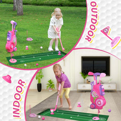 Liberry practice mat adds realistic surface for swing practice.