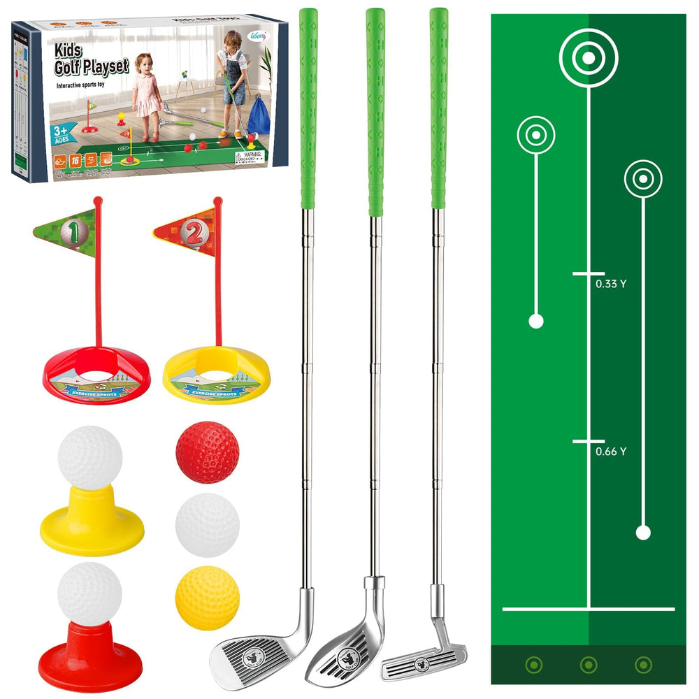 Liberry toddler golf set retractable clubs for safe indoor practice.