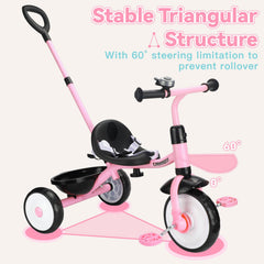 Liberry adjustable push-bar fits parents comfortably during strolls.
