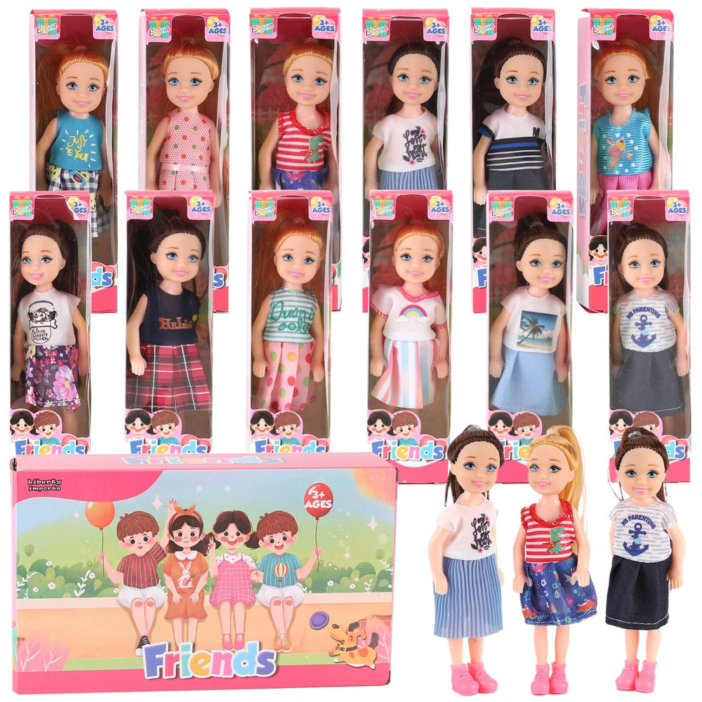 Liberty Imports 12-pack little girls dolls in boxes for party favors