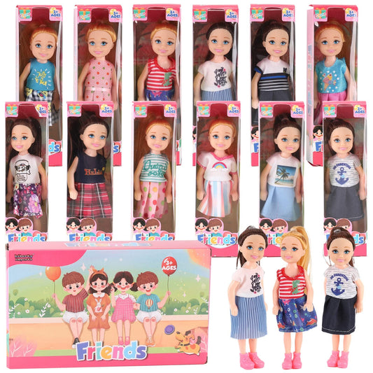Liberty Imports 12-pack little girls dolls in boxes for party favors