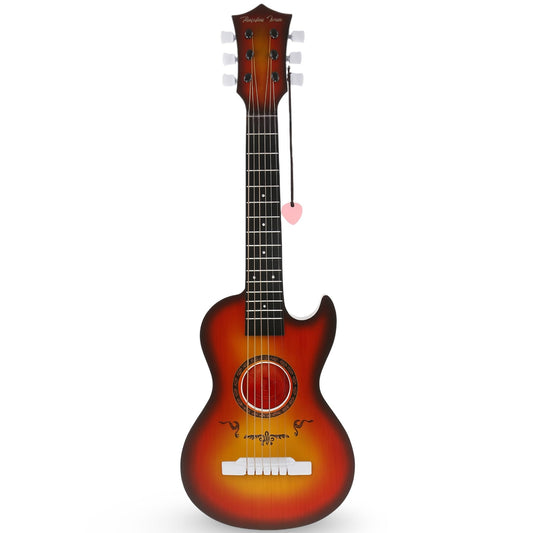 Liberty Imports 23-inch acoustic guitar front view with cherry sunburst, ideal for beginners learning notes.