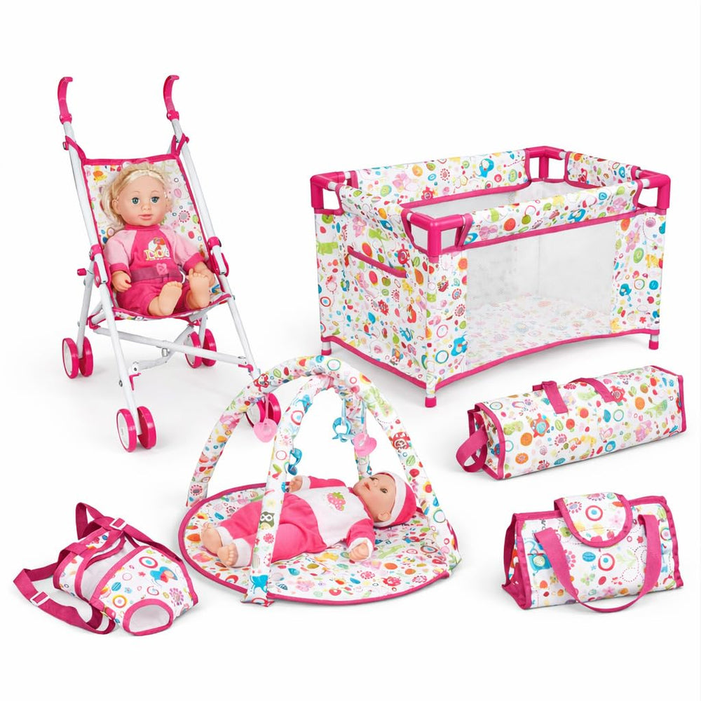 Liberty Imports 5-in-1 doll stroller playset stroller for on-the-go imaginative play