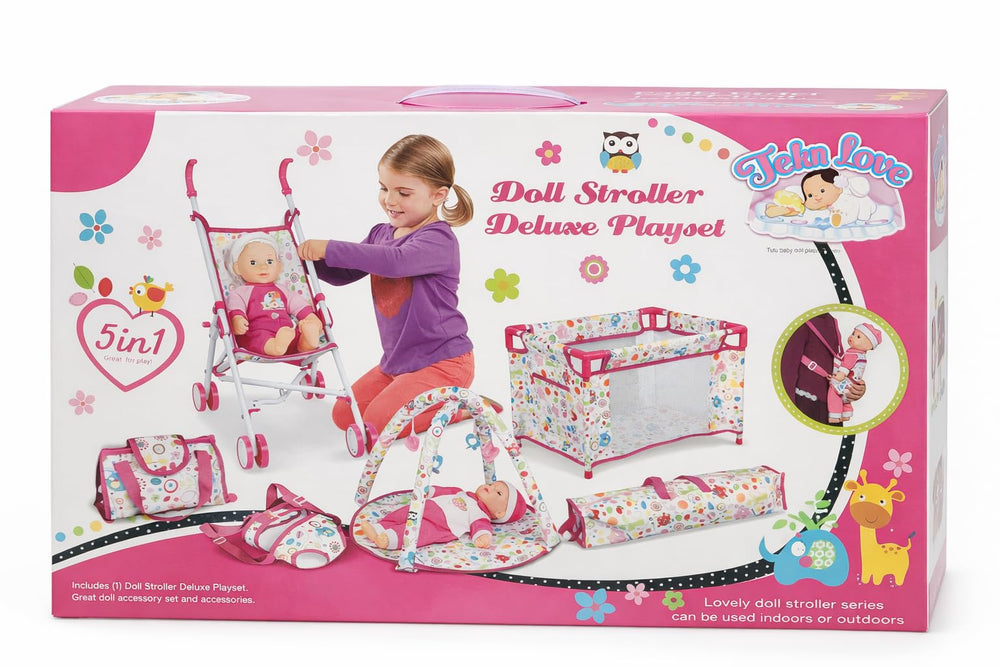 Liberty Imports 5-in-1 doll stroller playset travel bag keeps everything organized