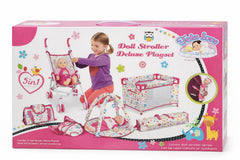 Liberty Imports 5-in-1 doll stroller playset travel bag keeps everything organized