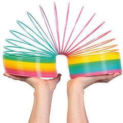 Liberty Imports rainbow coil spring in vibrant colors for outdoor giggles and stair-slide fun