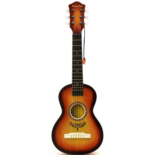 Liberty Imports Amber Sunburst 23in guitar front view for beginner practice and early rhythm