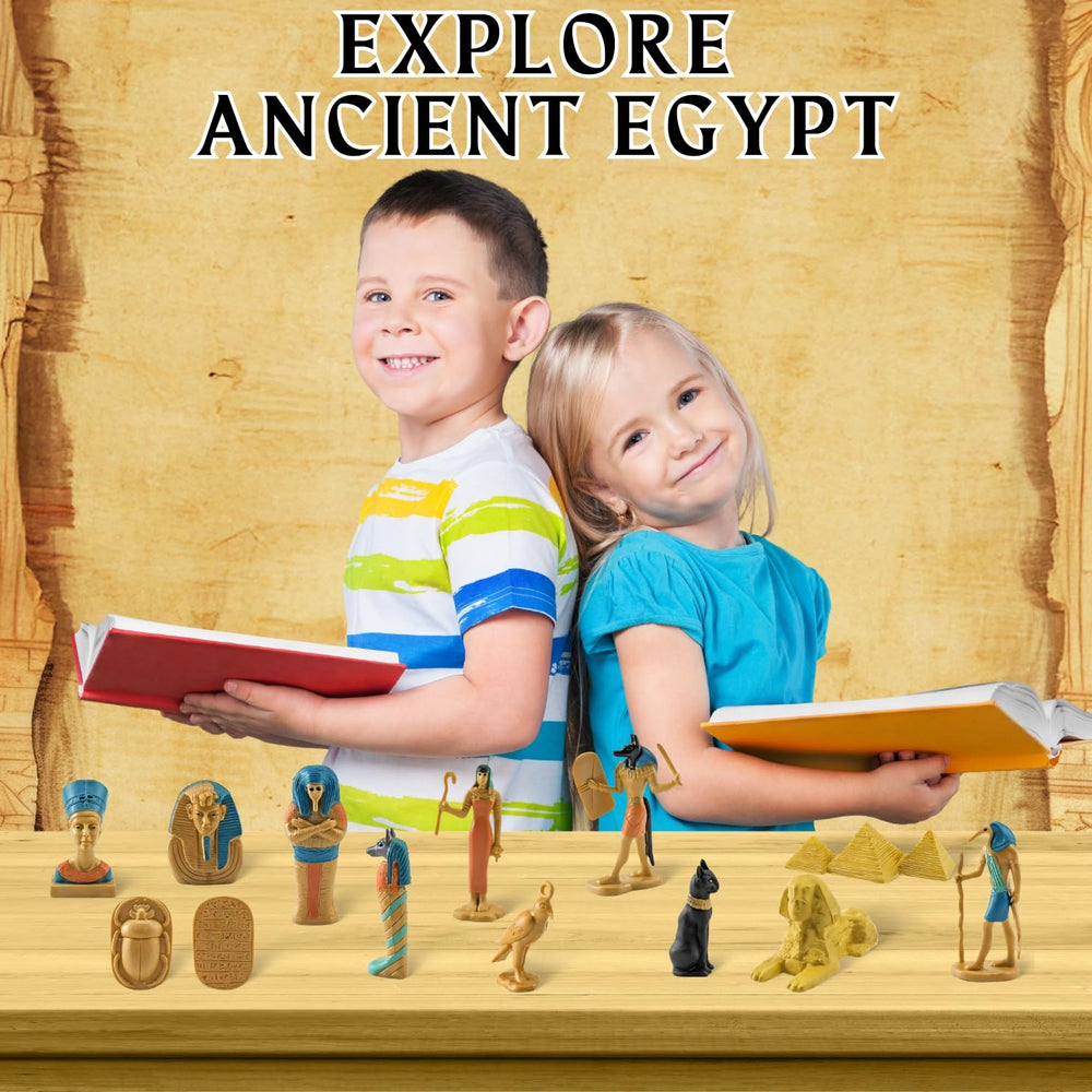 Liberty Imports ancient egypt playset storage case keeps figures organized for travel and classroom use