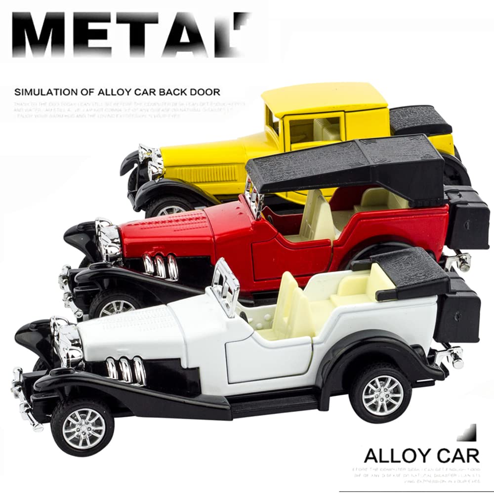 Antique American cars with pullback action for tactile play.