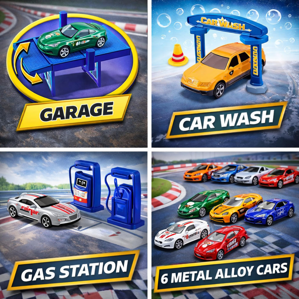 Car wash and gas station features add depth to playtime