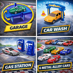 Car wash and gas station features add depth to playtime