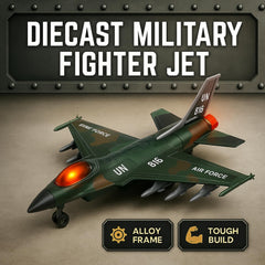 Liberty Imports diecast fighter jet toy pull-back action for quick play.
