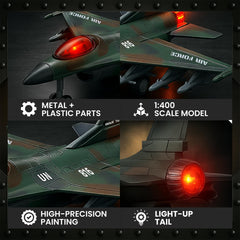 Liberty Imports diecast fighter jet toy side view shows sturdy alloy build.