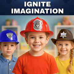 Liberty Imports construction hard hat with light, adds safety-themed realism to building plays.