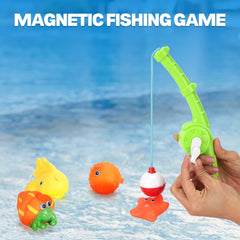 Liberty Imports eight rubber sea animals for engaging magnetic catching during bath time